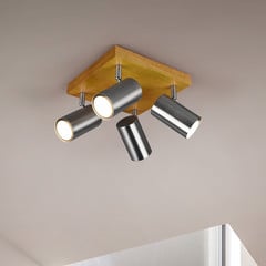 Faretto da soffitto Marley, nichel opaco, a 4 luci