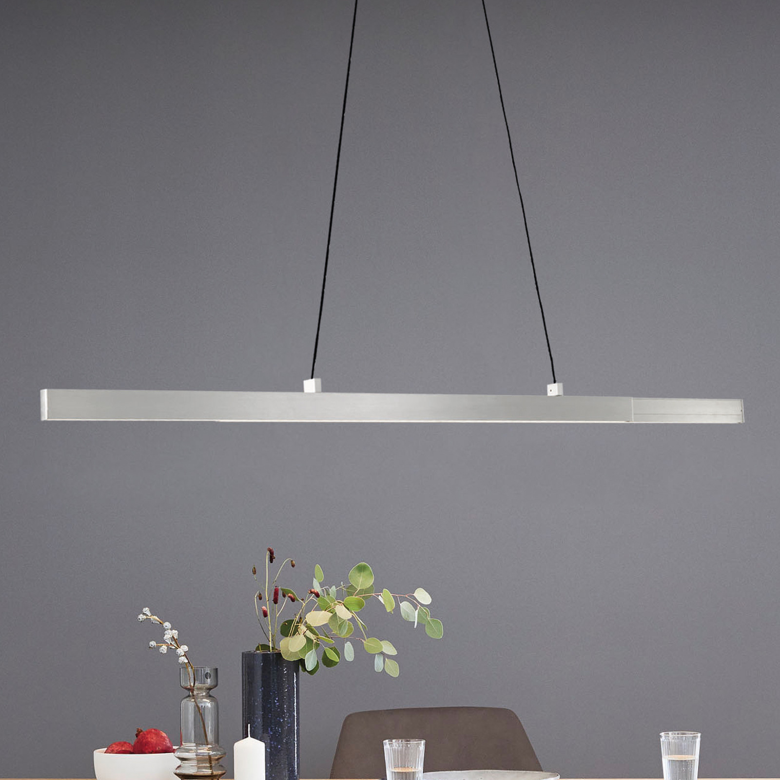 Schöner Wohnen Lampă suspendată Stripe LED aluminiu - Camera de zi / sufragerie - modern - aluminiu mat negru - Metal