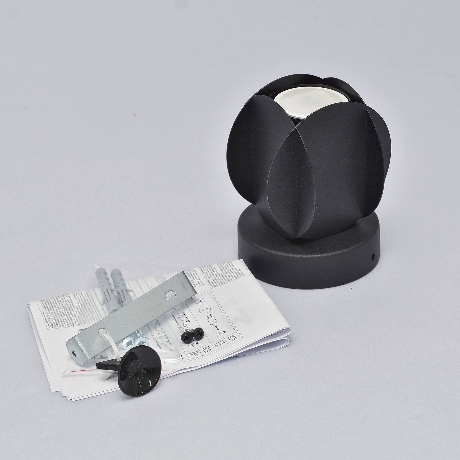 Reflektor sufitowy GAMBIT, czarny, Ø 10 cm, metal, GU10