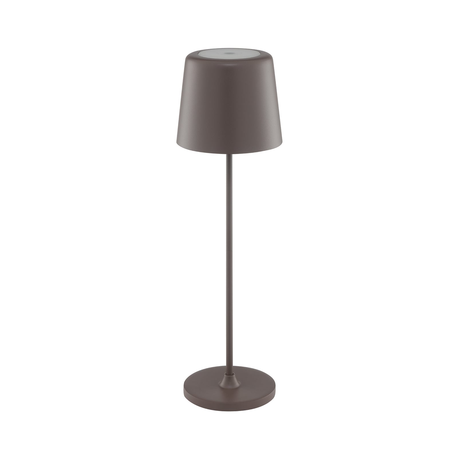Lampe à poser LED rechargeable Kaami, marron, hauteur 37 cm, IP44, à intensité