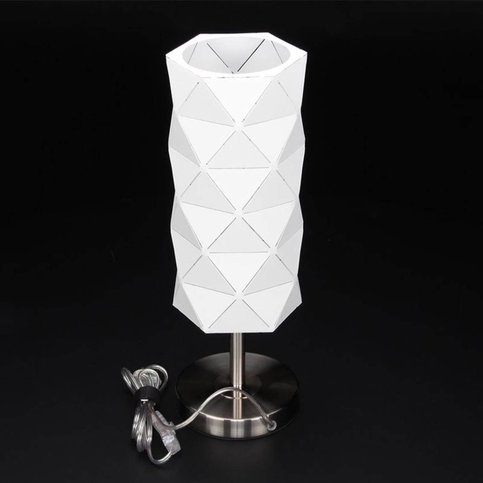 Lámpara de mesa Asterope, Linear blanca