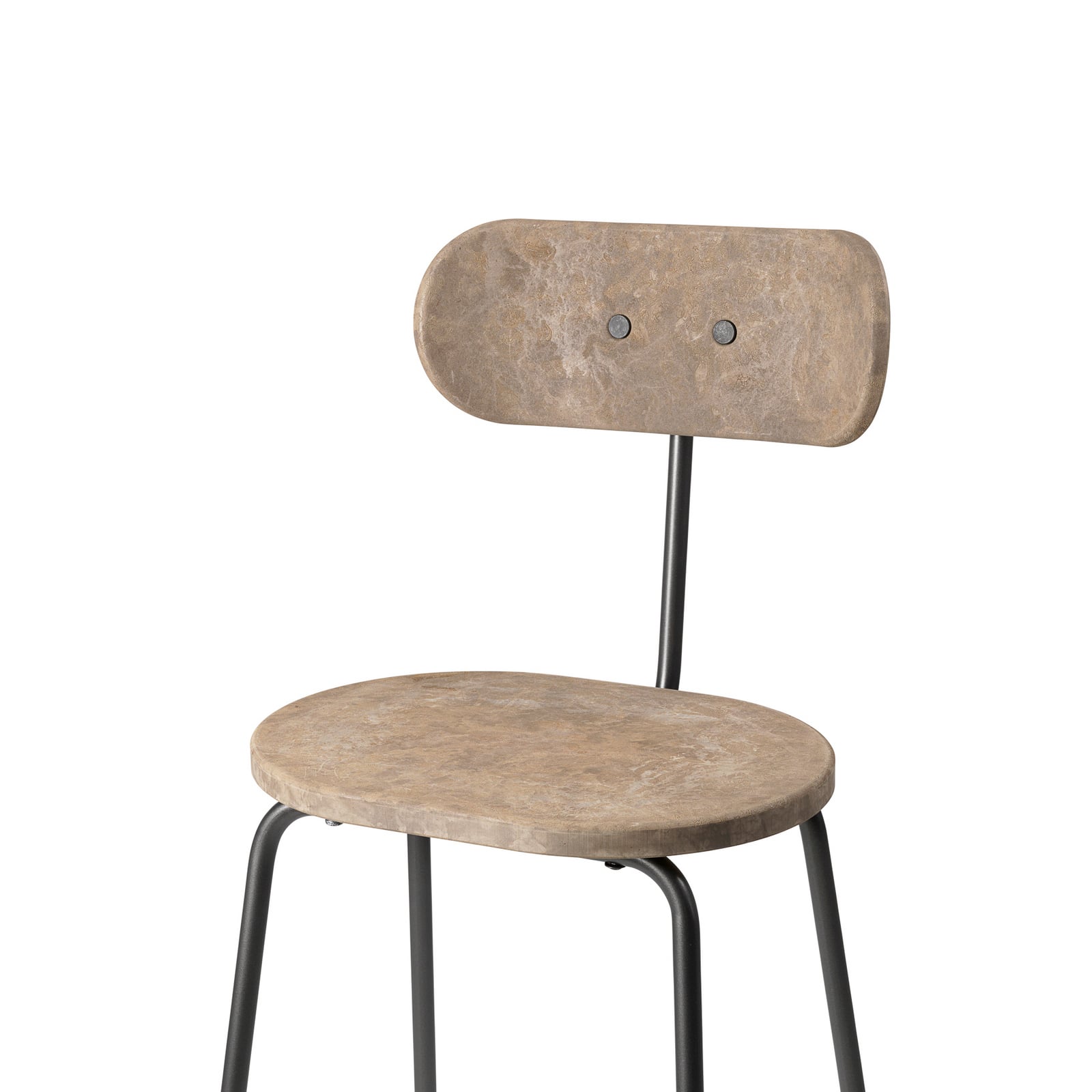 Chaise Earth Backrest, beige, acier, hauteur 104 cm - Mater