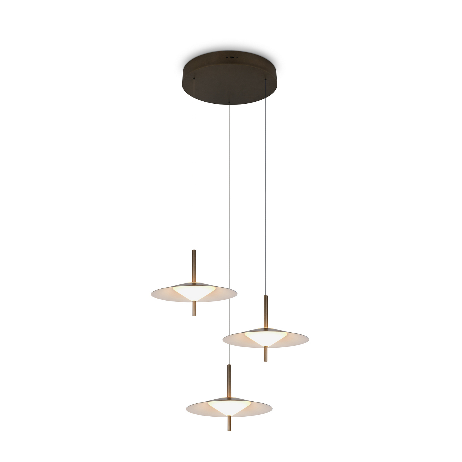 LED piekaramā lampa „Amalo“, platīna krāsā, Ø 67 cm, metāla, CCT, 3 spuldzes. LED piekaramā lampa „Amalo“, platīna krāsā, Ø 67 cm, metāla, CCT, 3 spuldzes.