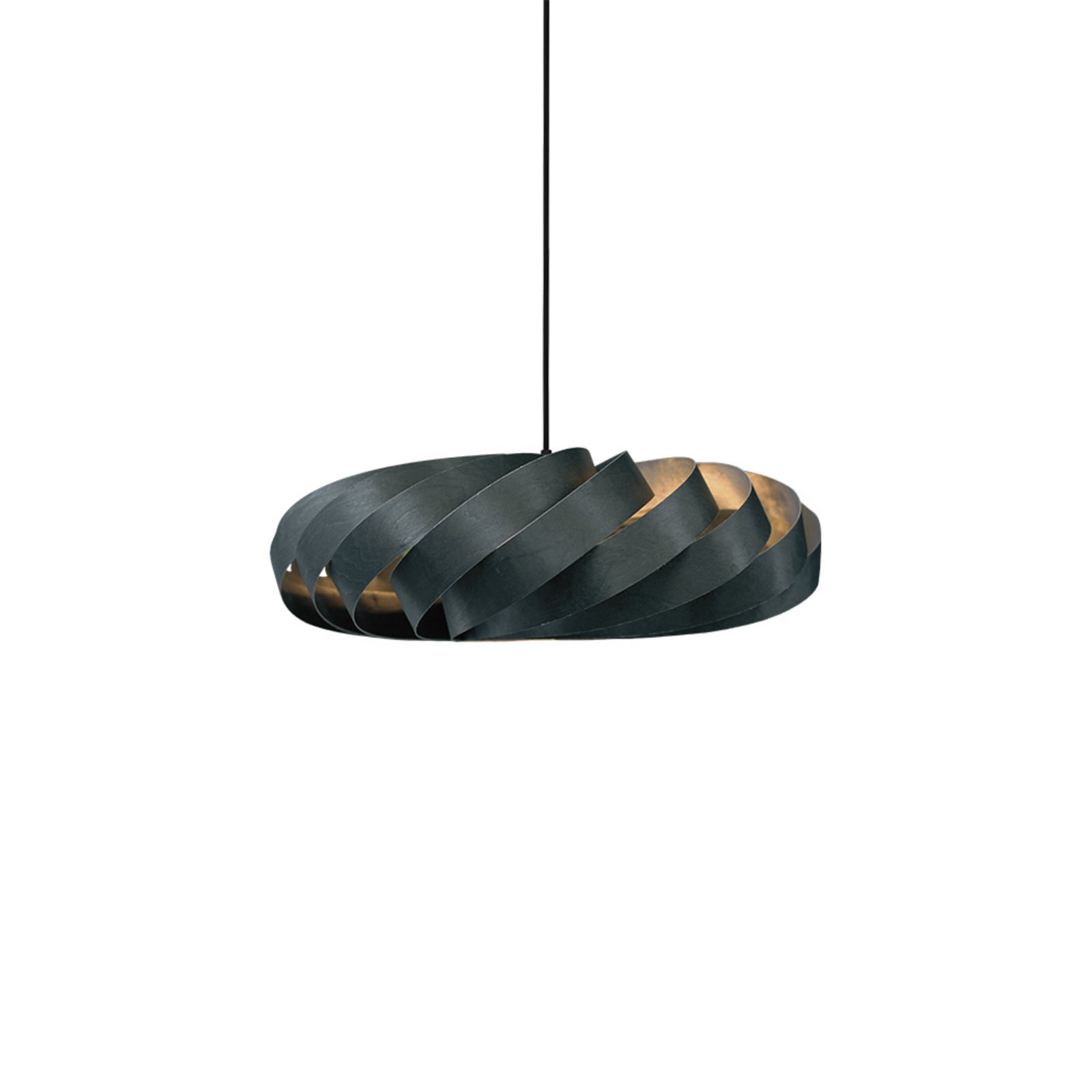 Lampada a sospensione Tom Rossau TR5, Ø 80 cm, nera, legno di betulla