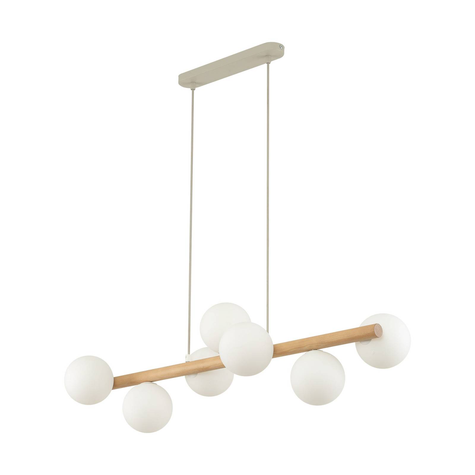 TK Lighting Estera Glazen hanglamp voor woonkamer / eettafel - hout licht - Glas - dimbaar