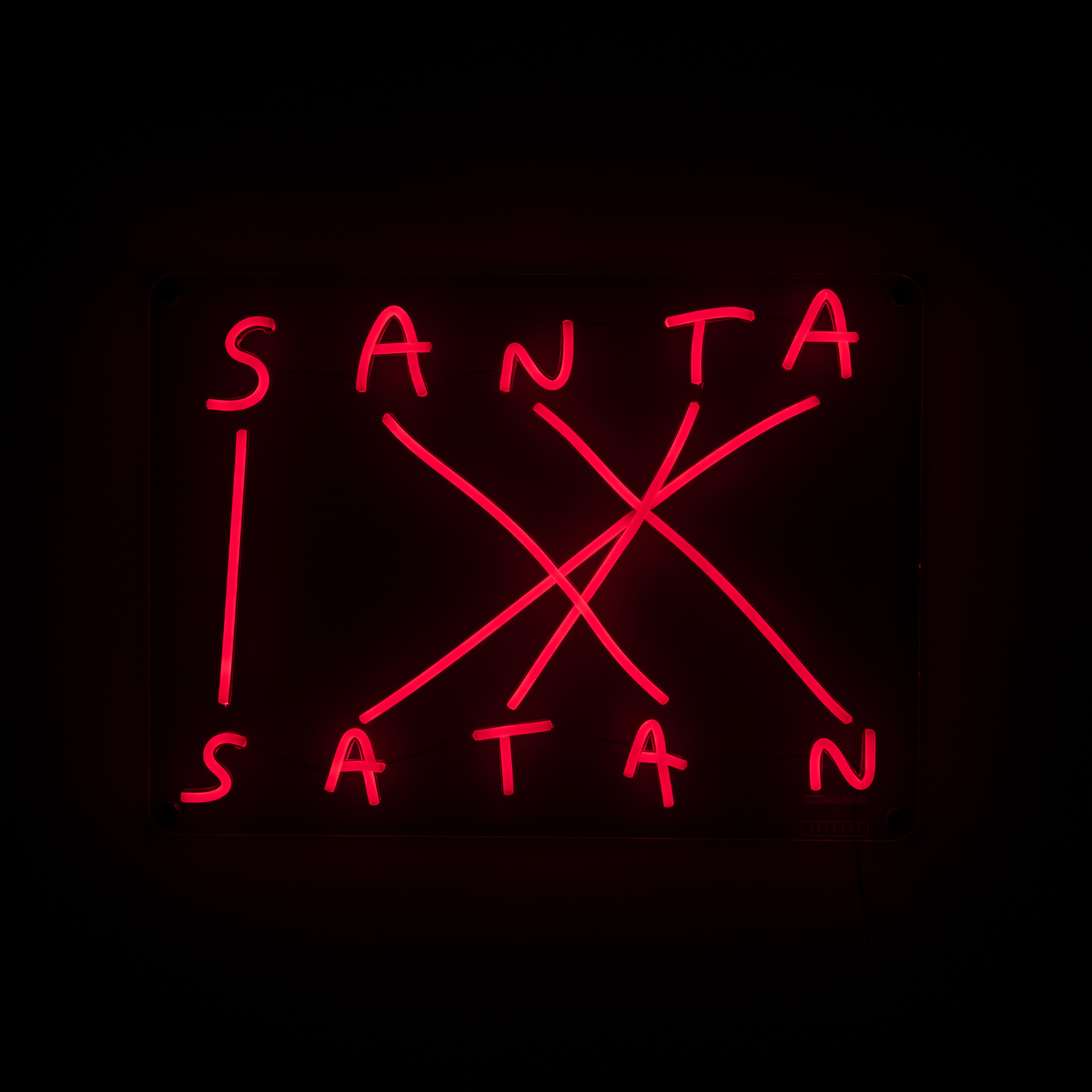 SELETTI Santa-Satan LED-Deko-Wandleuchte, rot