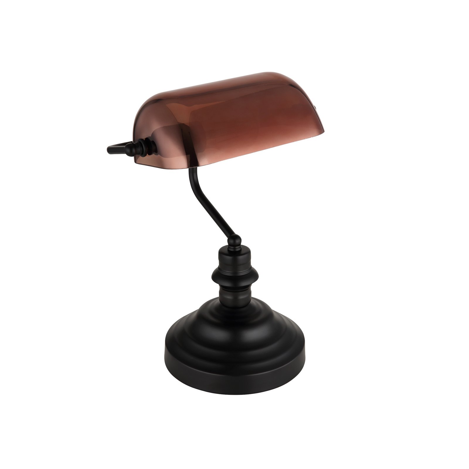 Candeeiro de mesa Antique, cor cobre/preto mate, altura 37 cm