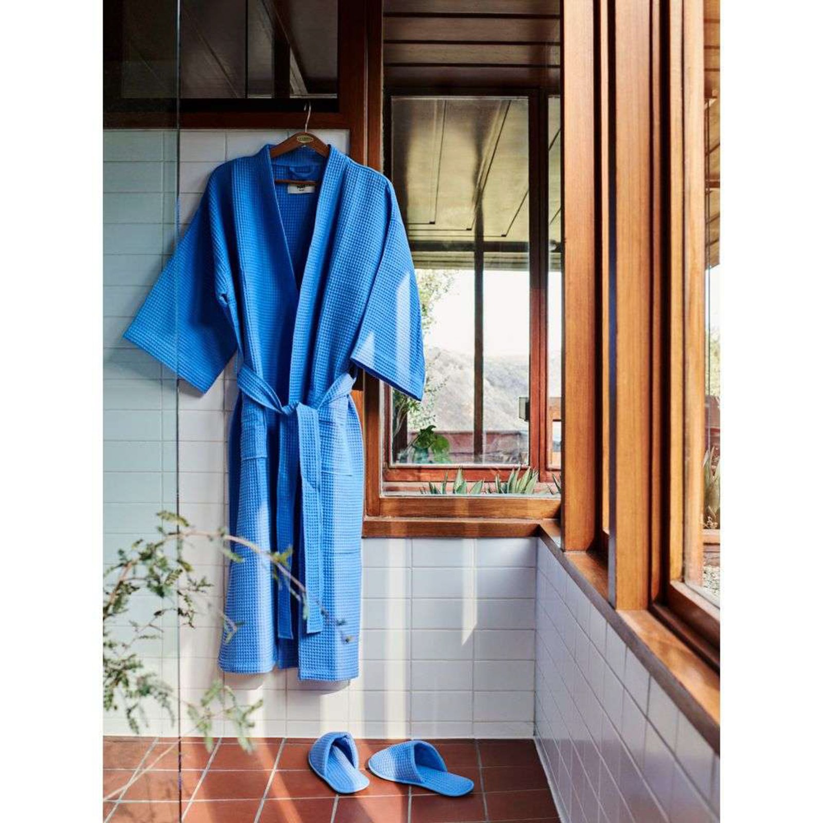 Waffle Bathrobe Sky Blue - HAY