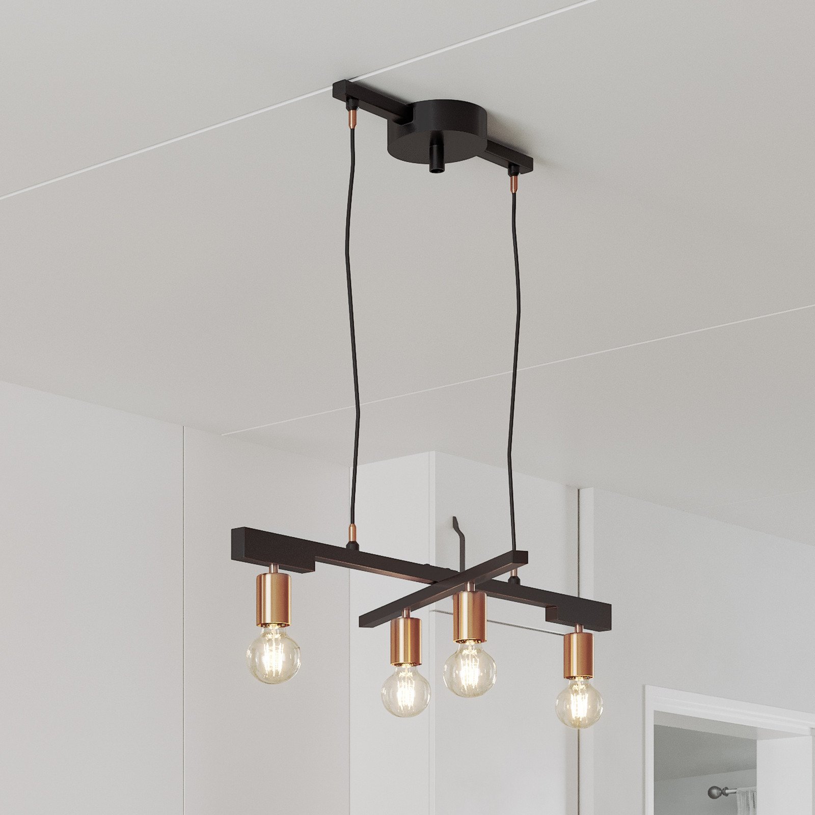 By Rydéns Zeona suspendată negru-nisip 4 becuri - Camera de zi / sufragerie - modern - negru nisipiu - Metal