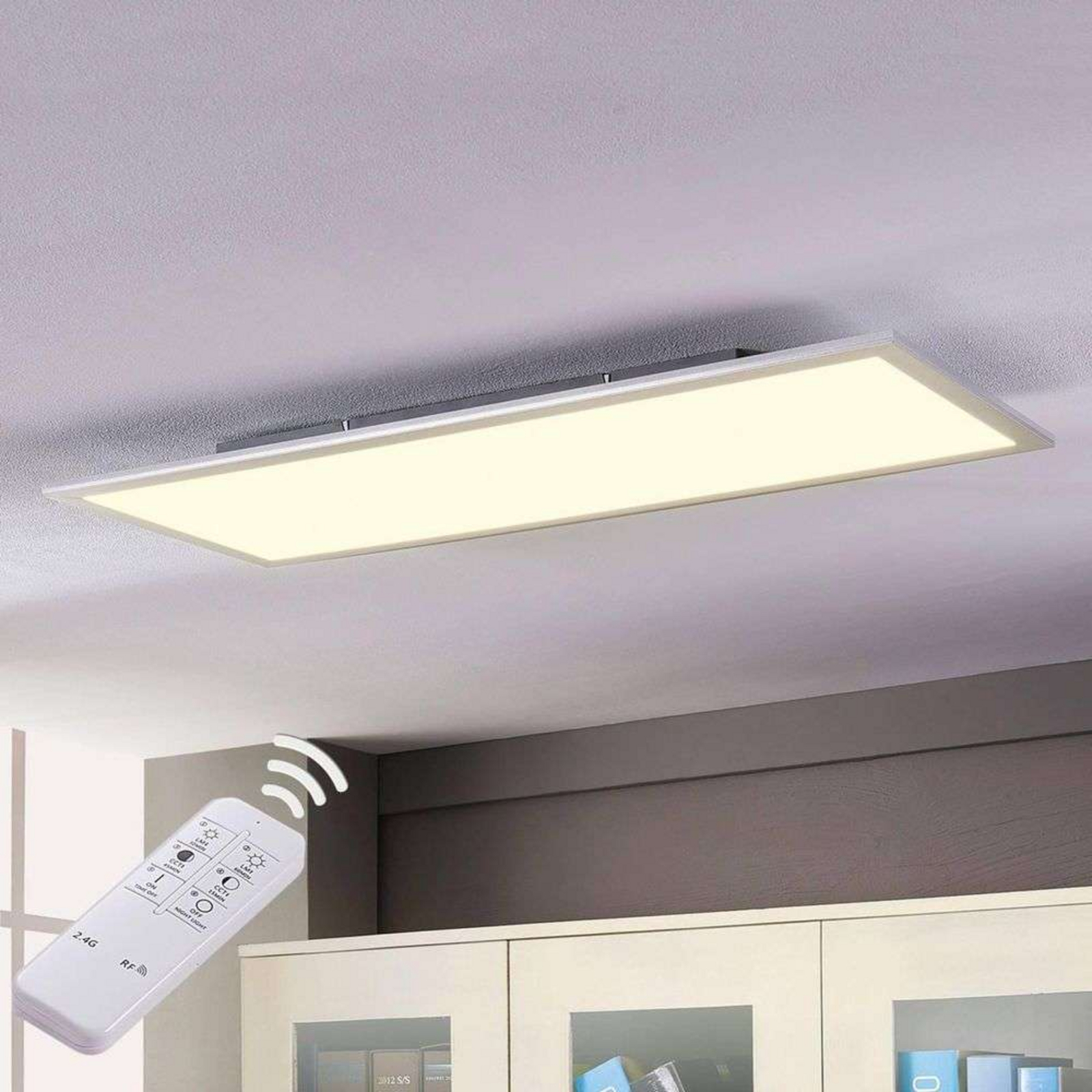 Livel LED Plafonieră CCT 120x30 White/Silver - Lindby