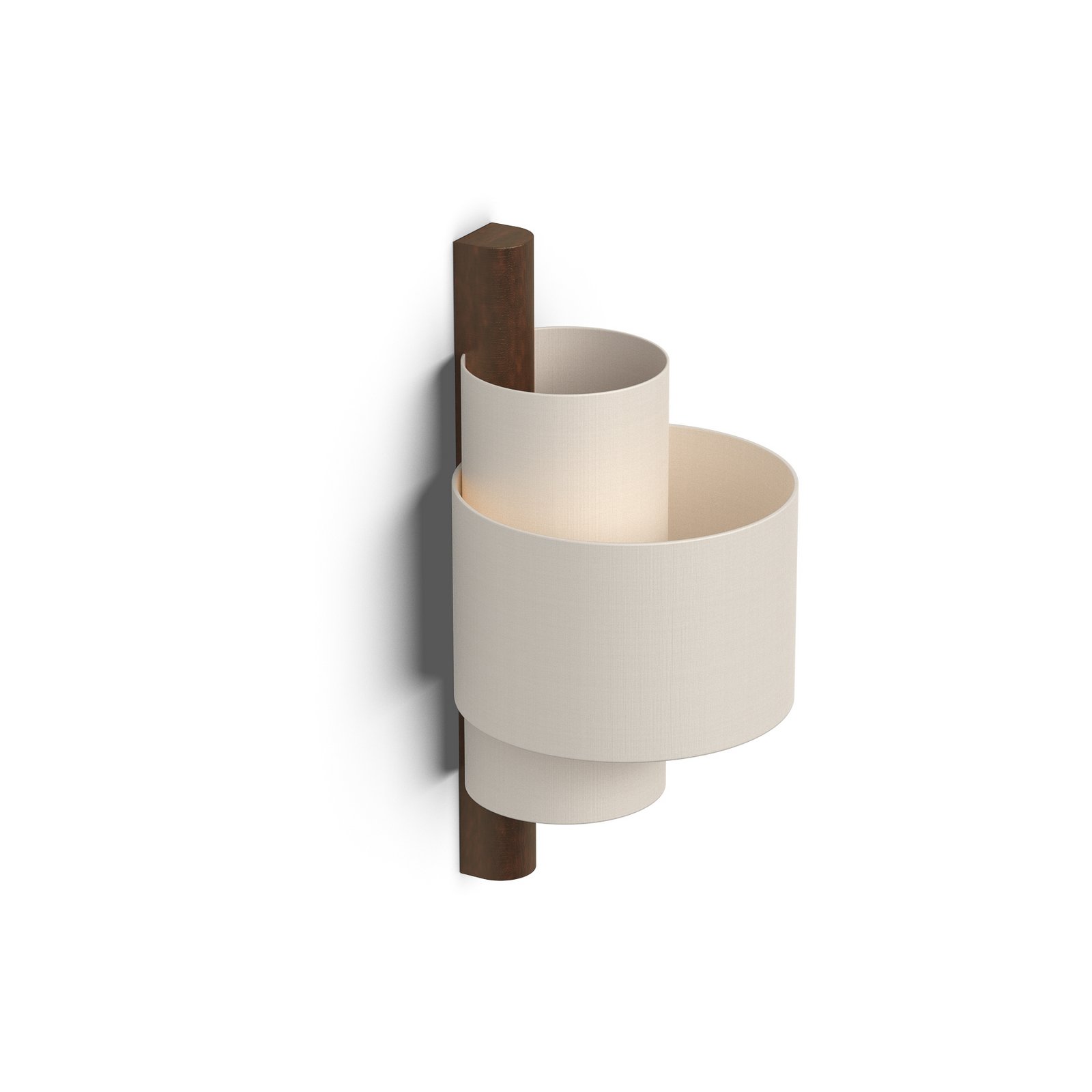 Lucande wandlamp Kirim, crèmewit, stof, hoogte 40 cm