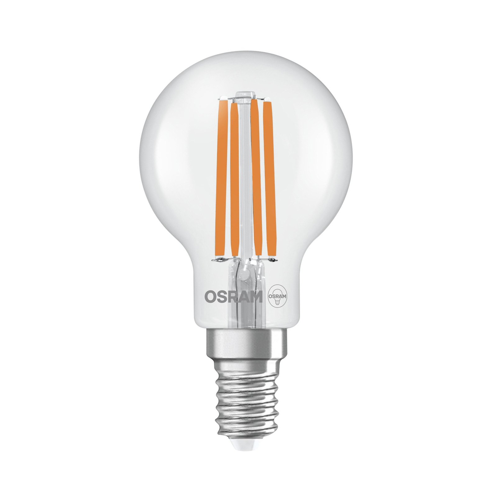 OSRAM LED žárovka s kapkovitým vláknem E14 3,8W 2700K 806lm