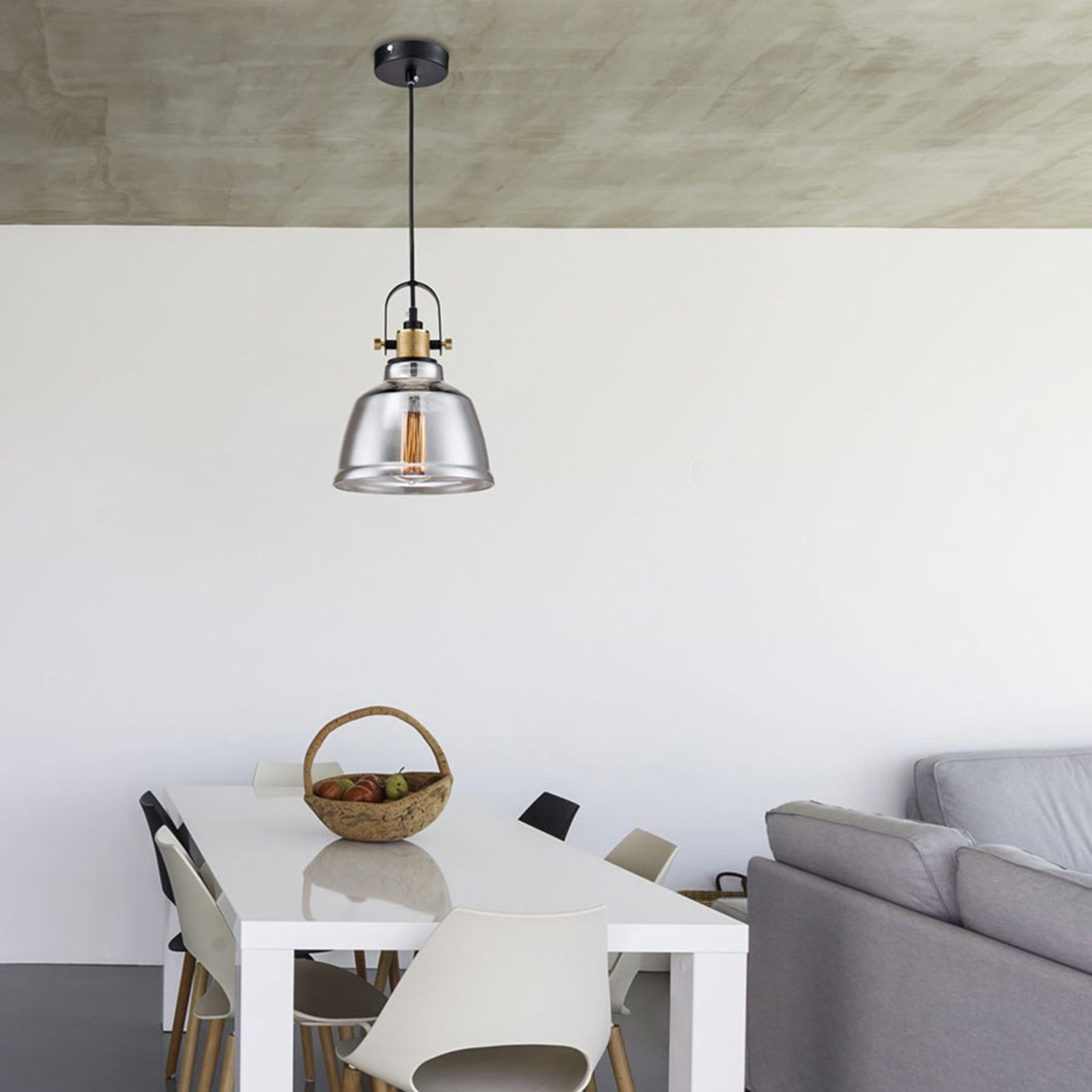 Maytoni Irving - vintage pendant light, glass, for Living / Dining Room, metal, glass, E27, 40 W, energy efficiency: A++