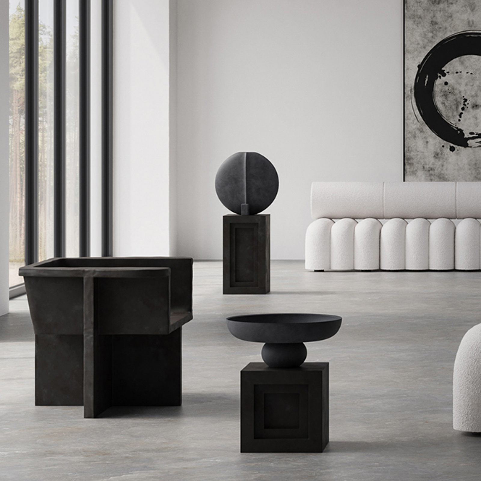 Podium Podest w kolorze kawy, 55 cm, beton włóknisty – 101 Copenhagen