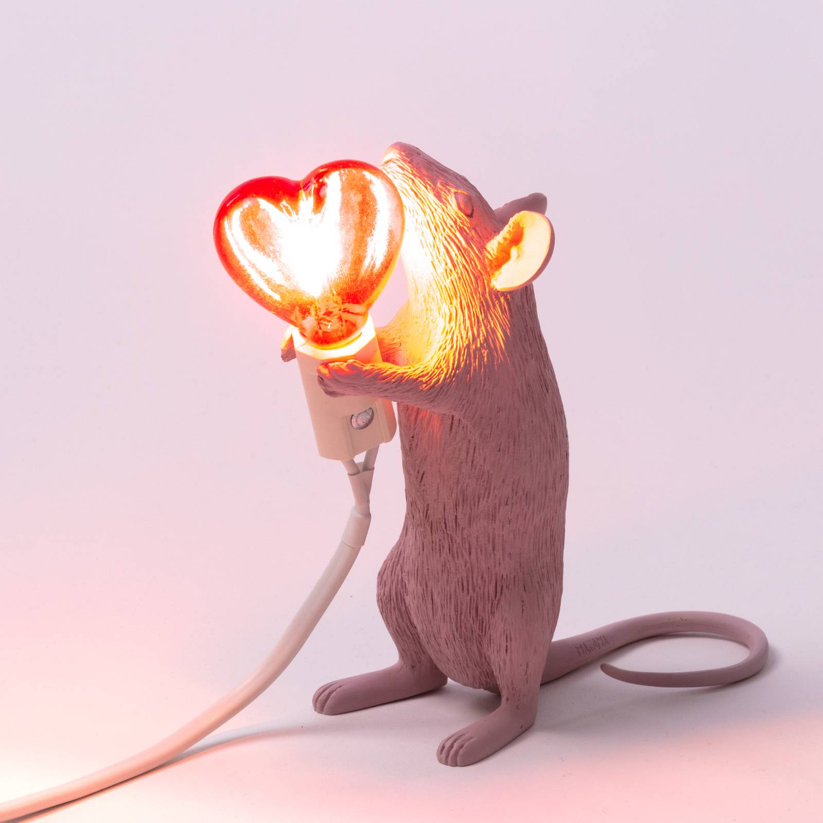 Lampa stołowa LED Mouse Lamp USB Valentine biała