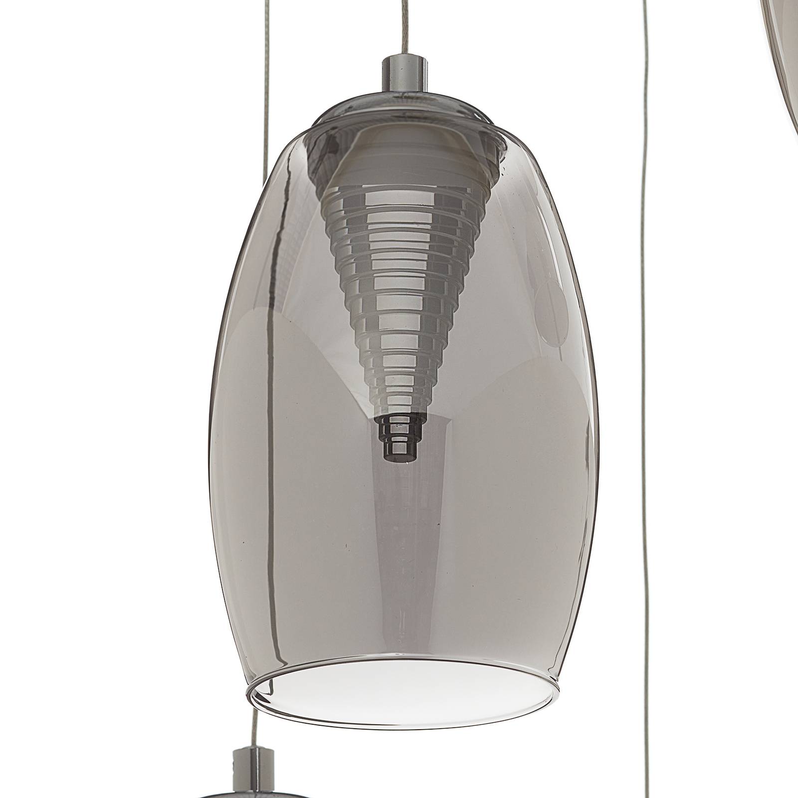 Lampa wisząca LED Metropolis dymione szkło 5-pkt.