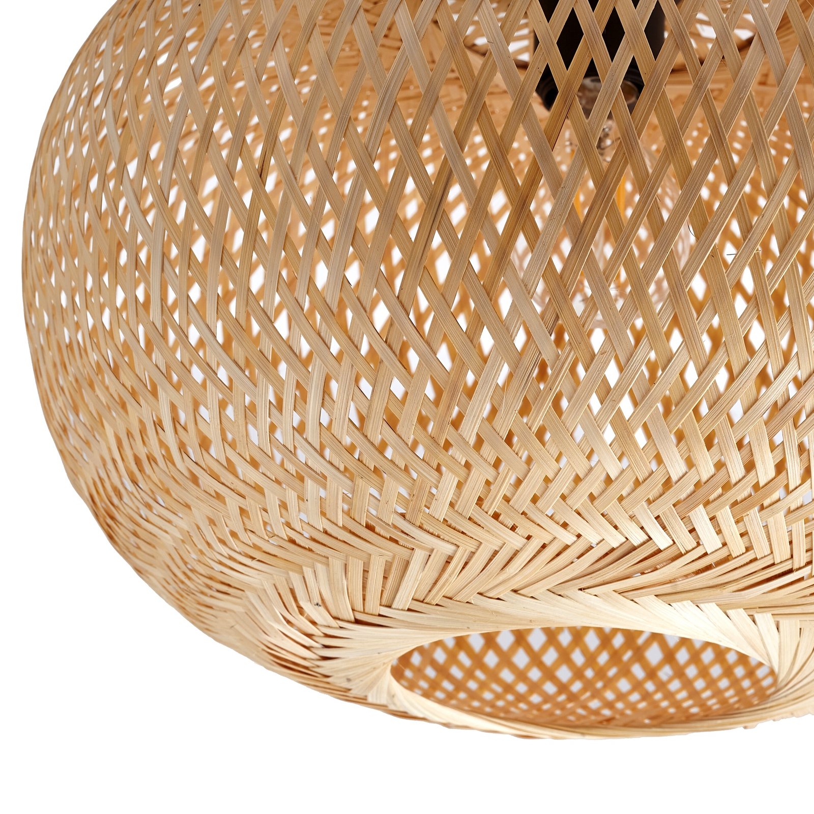 Lindby Kessia ceiling light, natural bamboo, Ø 40 cm