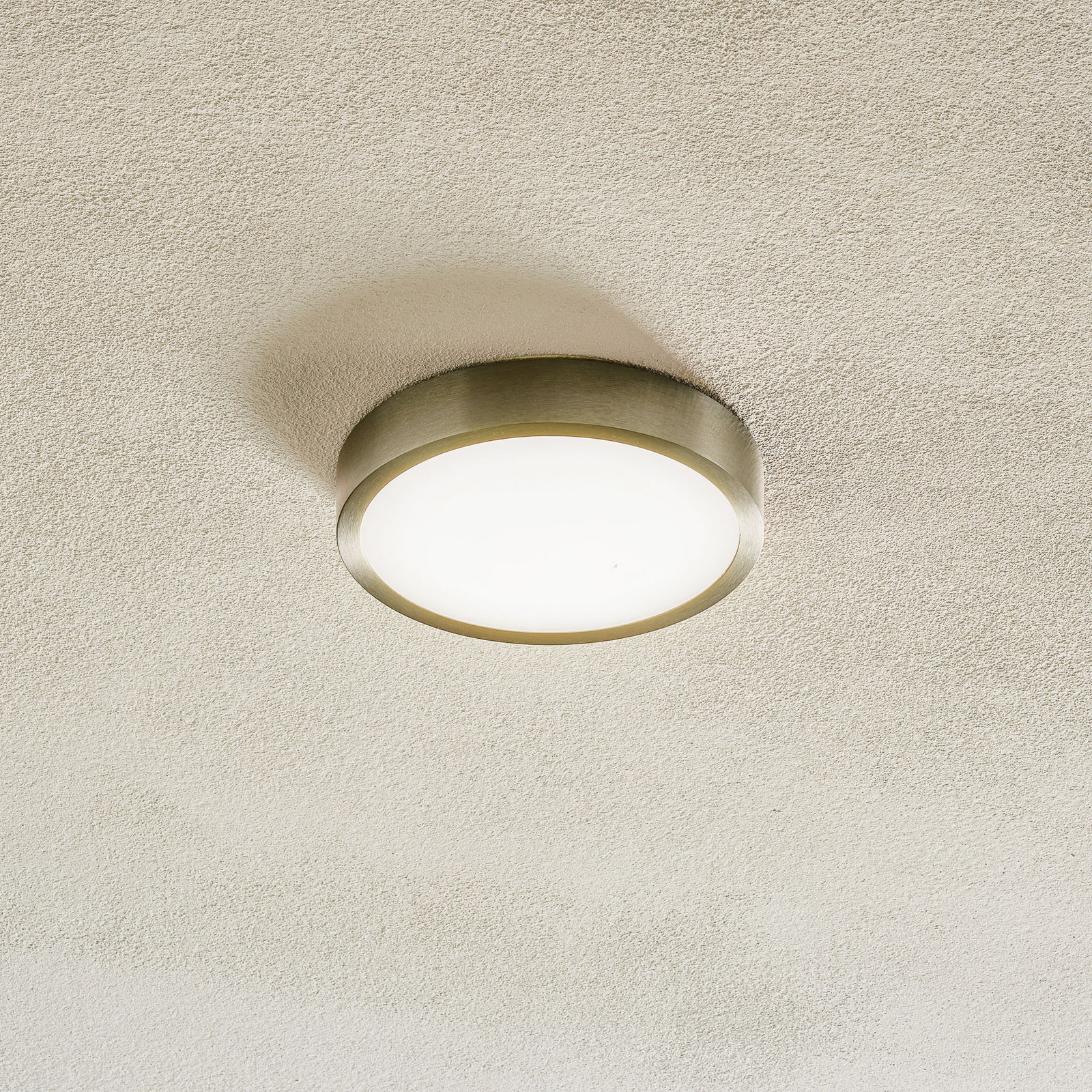 ORION Plafonieră Bully LED nichel mat Ø 14 cm - Camera de zi / sufragerie - modern - nichel satinat alb - Metal