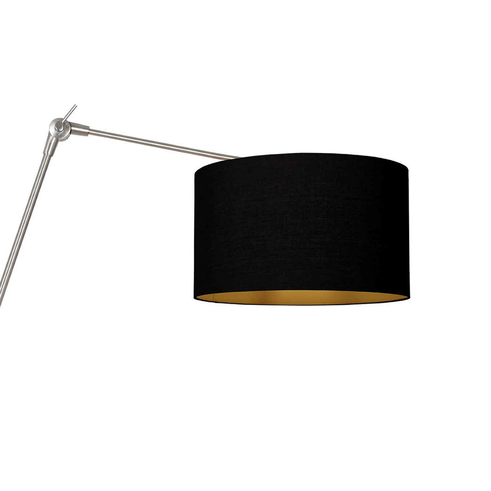 Aplică de perete Prestige Chic oțel/negru-auriu, proiecție 90 cm