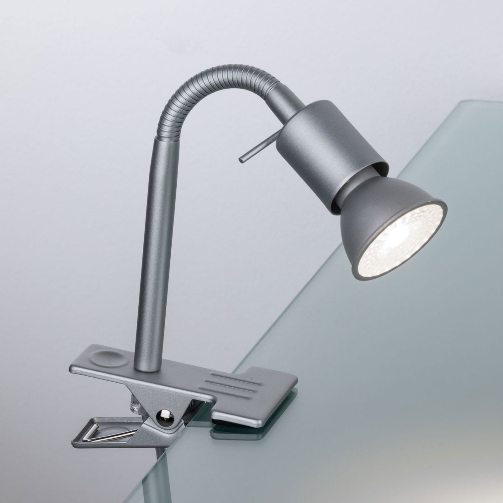 Paulmann Finja clip-on light, chrome, for Children's Room, metal, plastic, GU10, 35 W, energy efficiency: A++, W: 11.5 cm, H: 33 cm