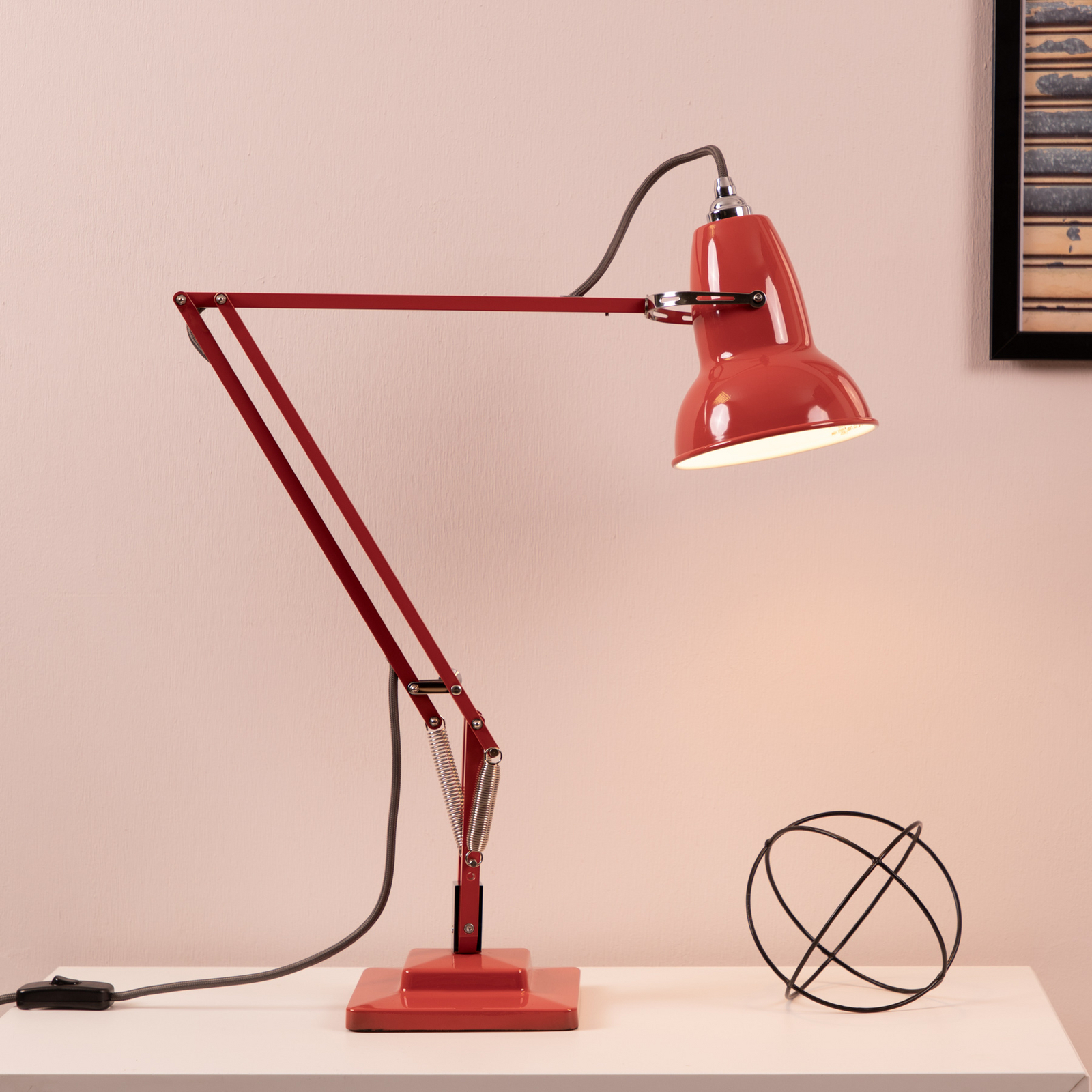 Original 1227 table lamp, red, base and clamp - Anglepoise Original 1227 table lamp, red, base and clamp - Anglepoise