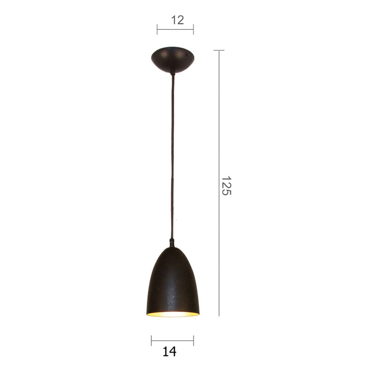 Menzel Solo Tul14 lampă suspendată maro-negru