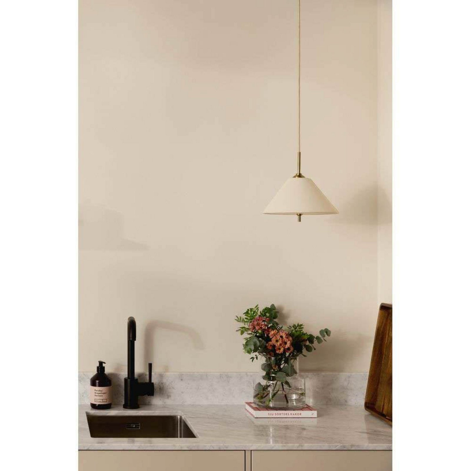 Globen Lighting Hängeleuchte IRIS, creme, Ø 25 cm