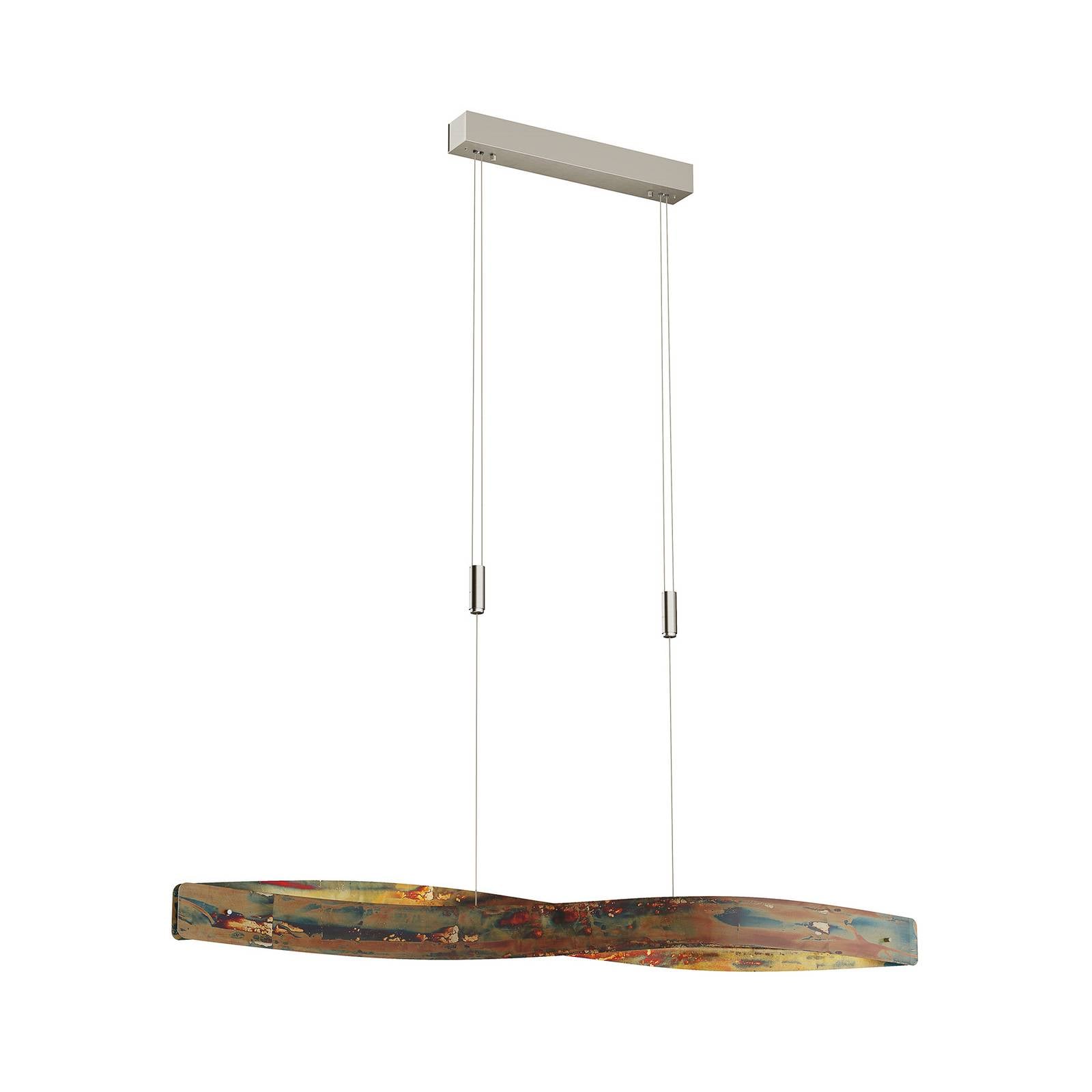 LED-Pendelleuchte Lian mit oxidierter Oberfläche