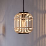 Suspension Bordesley avec abat-jour en bois 21 cm