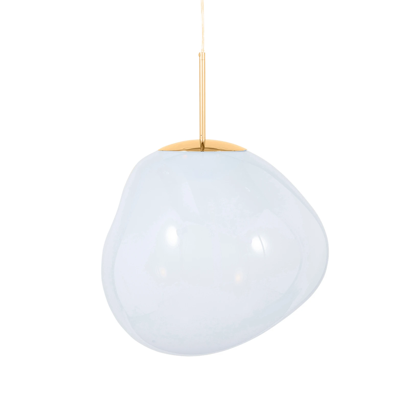 Tom Dixon LED hanging light Melt, Ø 28 cm, opal/gold-coloured