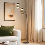 Lampa stojąca Lindby Jewa, czarna, metal, 5-punktowa, E14