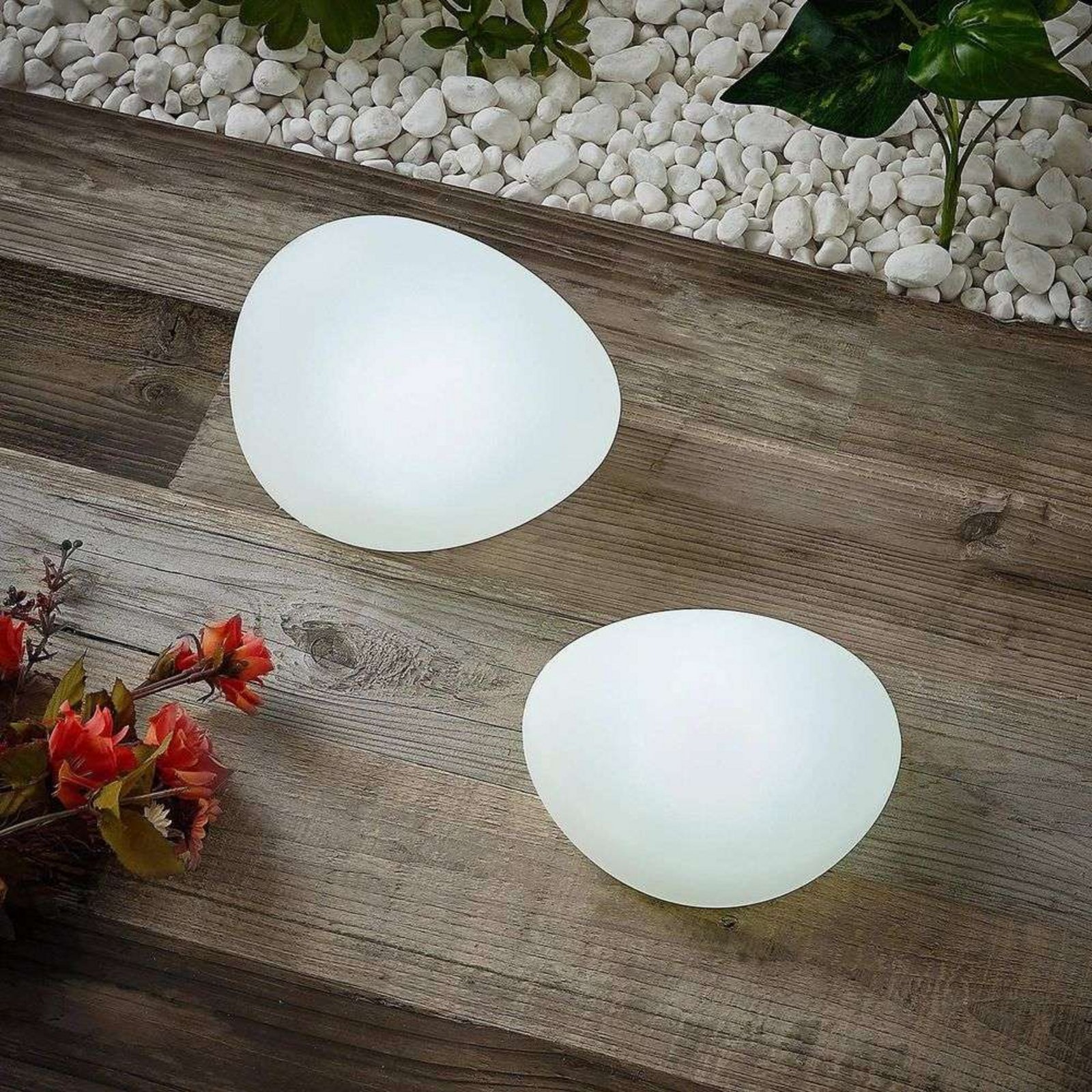 Pebbla LED Solarna ćelija Svjetiljka 2 pcs. Bijela - Lindby