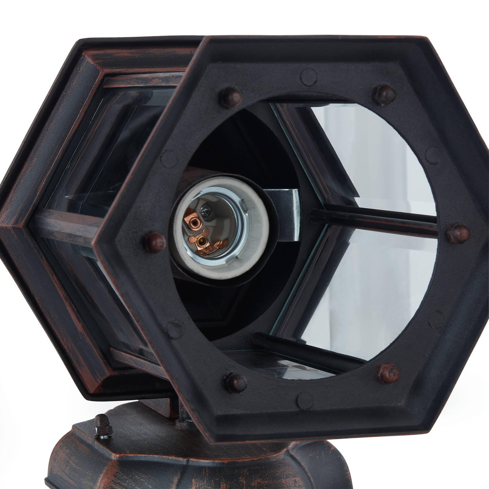 Lindby buitenwandlamp Daaje, roestkleurig, 30,5 cm, aluminium