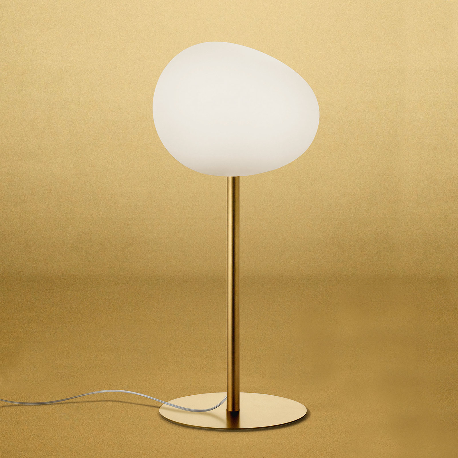 FOSCARINI Foscarini Gregg media alta table lamp, gold, for Living / Dining Room, handblown glass, metal, E27, 30 W, energy efficiency: A++, H: 71 cm