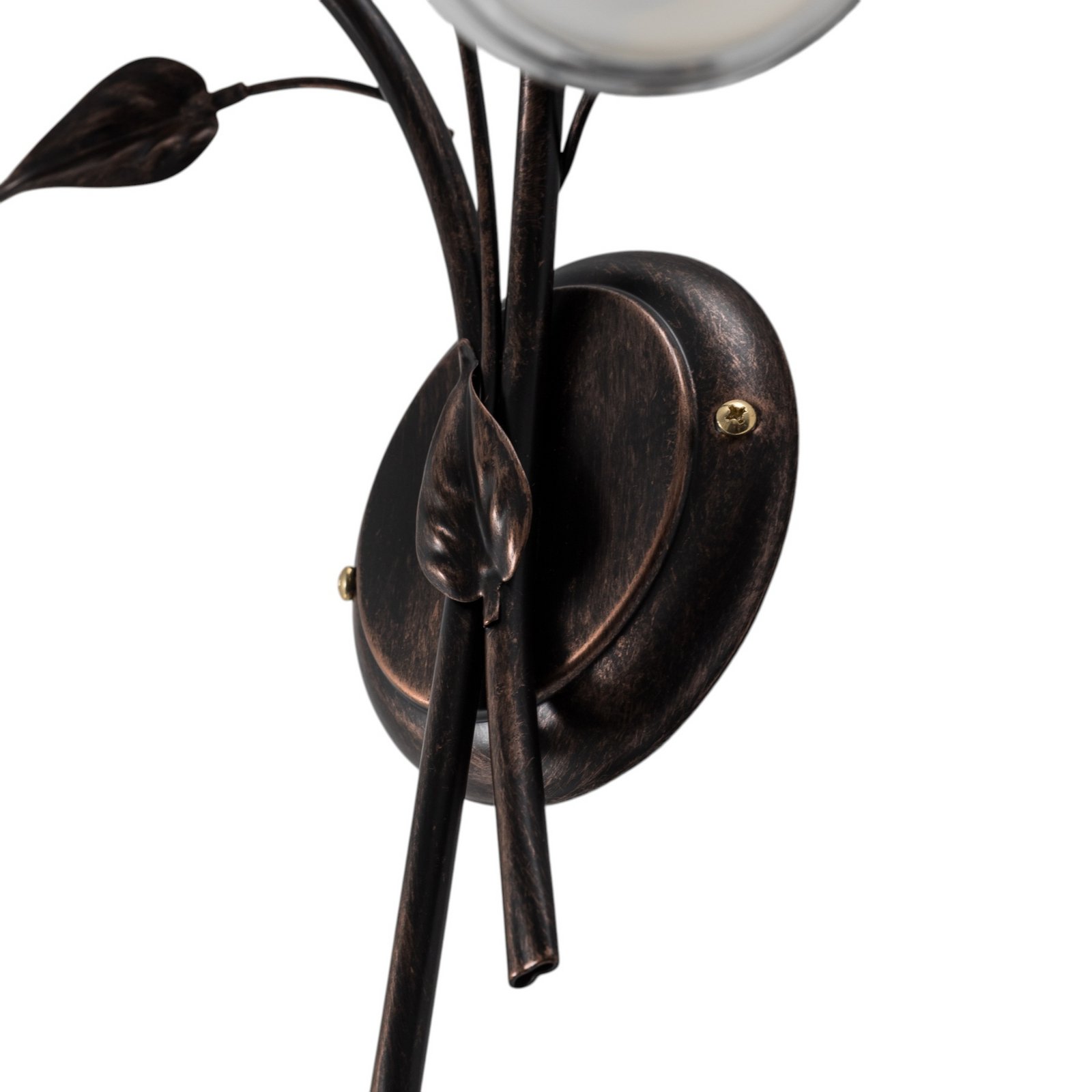 Vegglampe Liliana, 2 lyskilder, svart, rødgull, metall