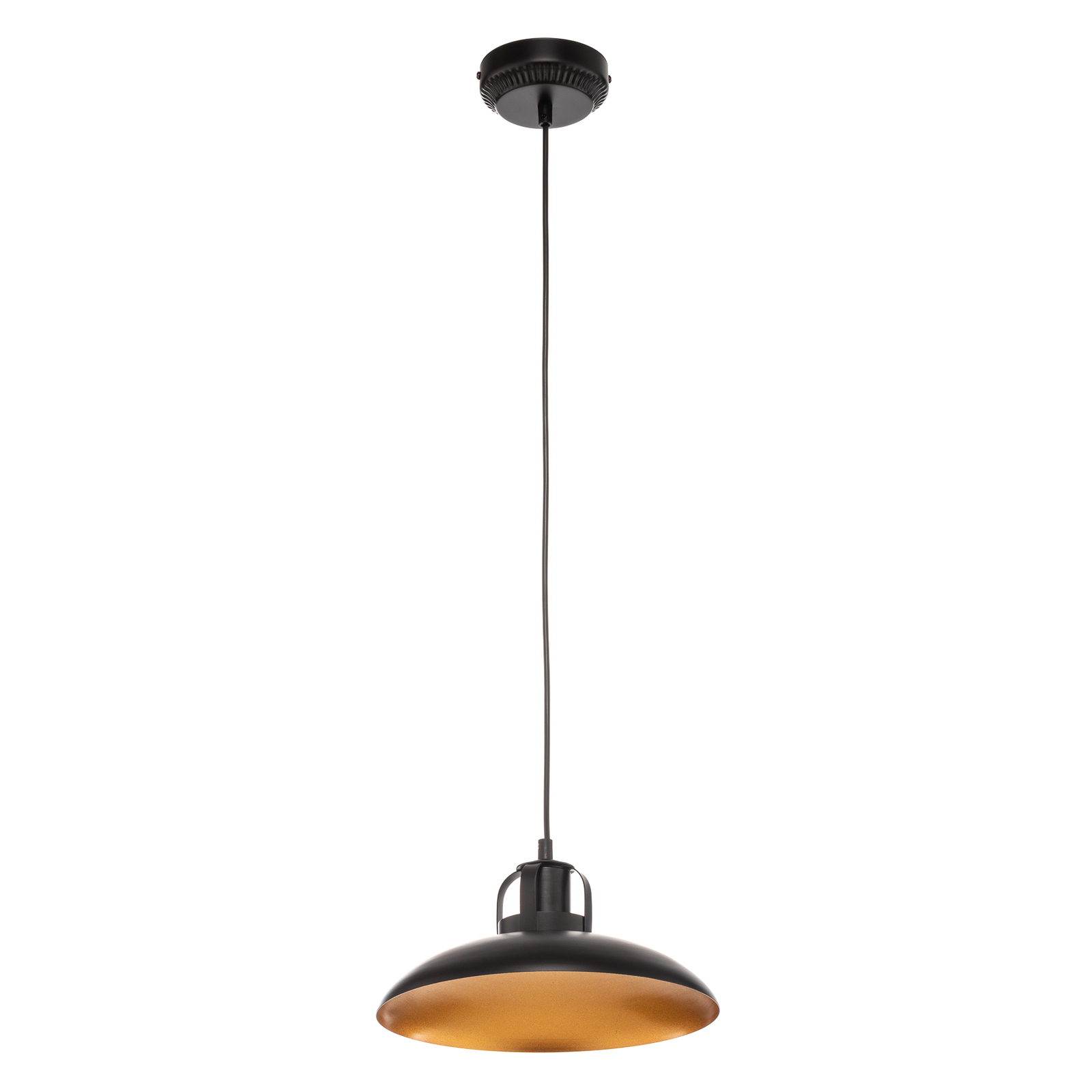 Hanglamp Felix, zwart/goud antiek, 1-lamp
