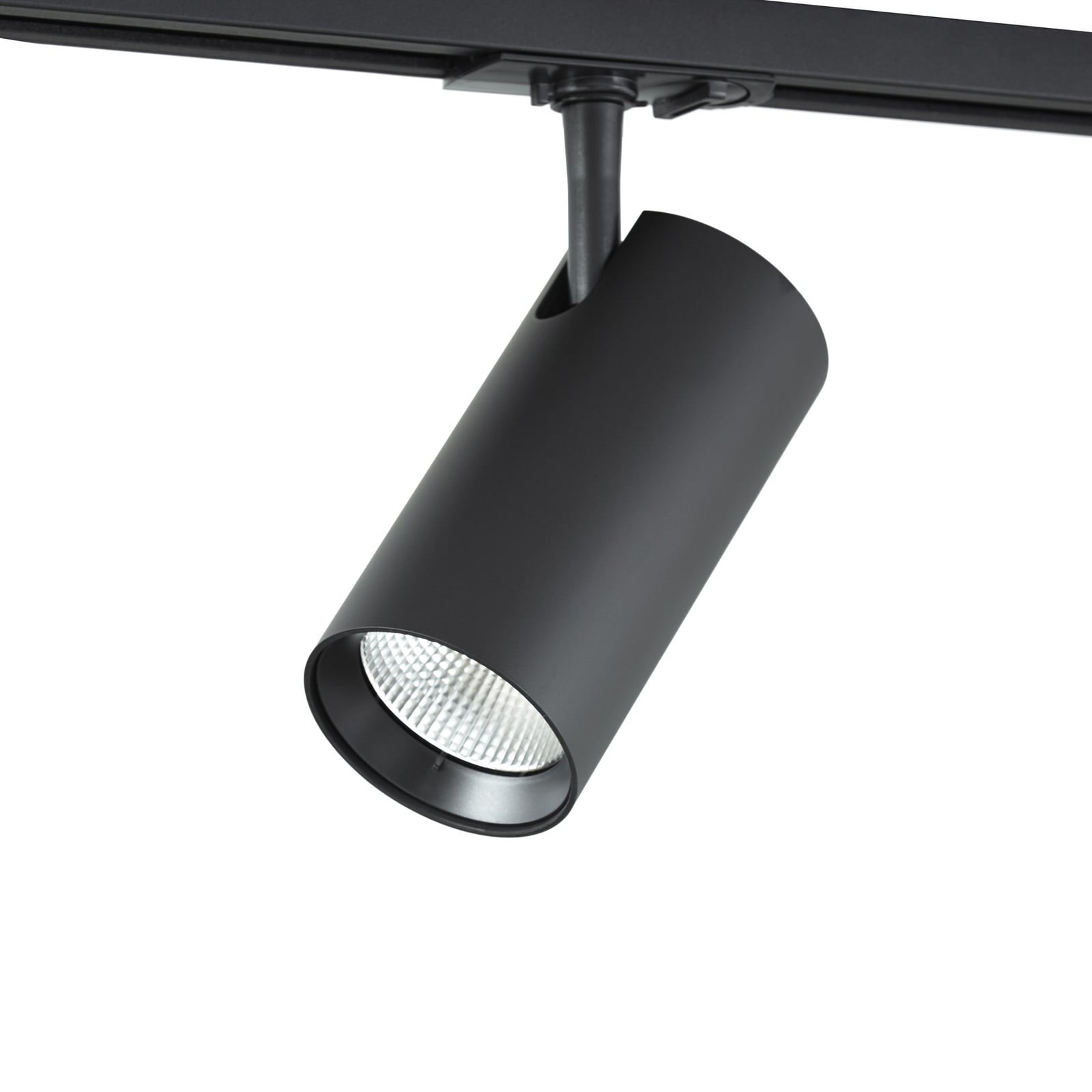 Lindby LED-skinnespot Linaro, sort, Ø 7 cm, aluminium, CCT