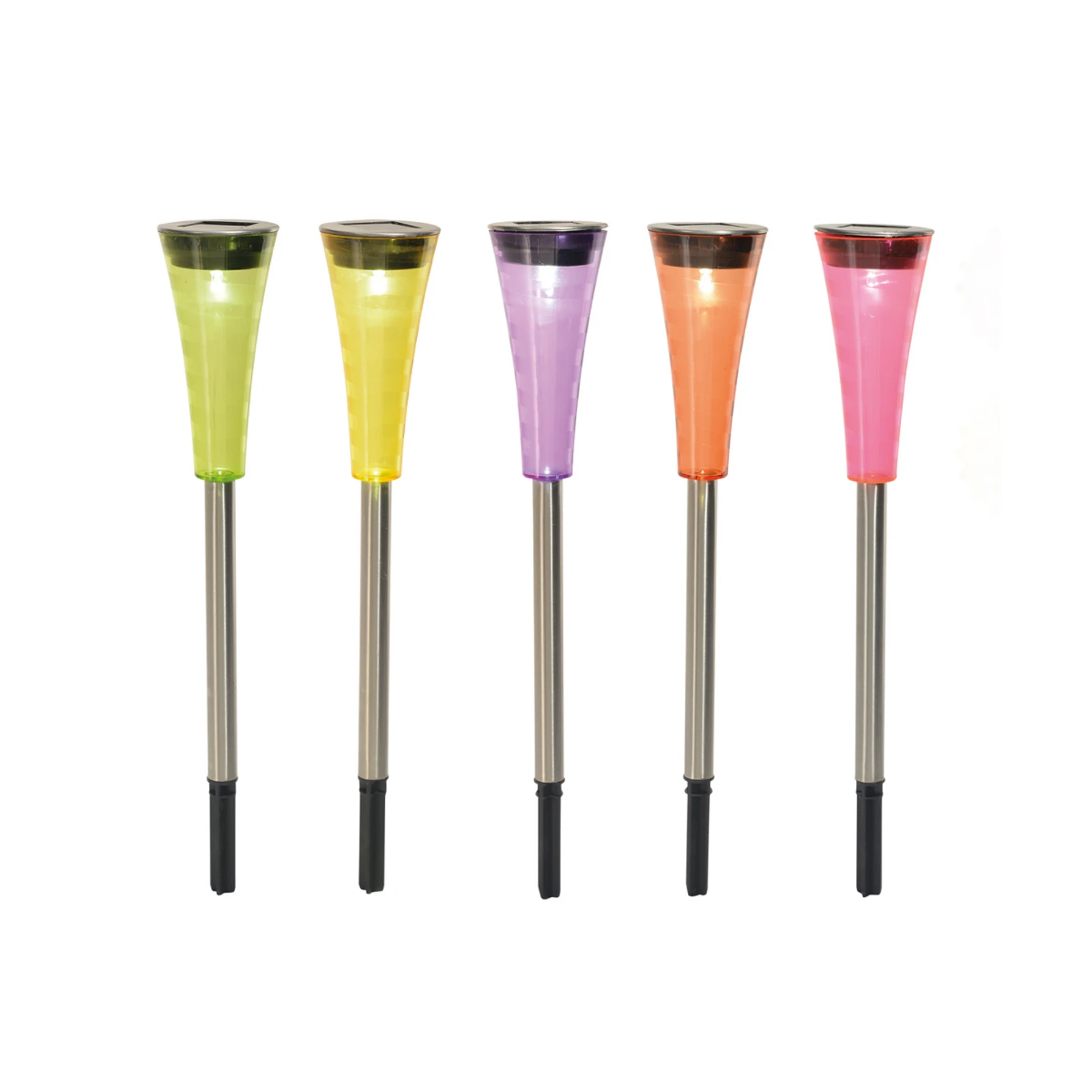 Colorato - bunte LED-Solar-Erdspieße im 5er-Set