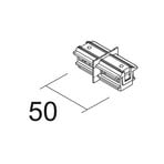 Ivela longitudinal connector SQUARE 48 V, black, live