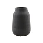 Vaso HDGroove, nero, altezza 22 cm, ceramica - House Doctor