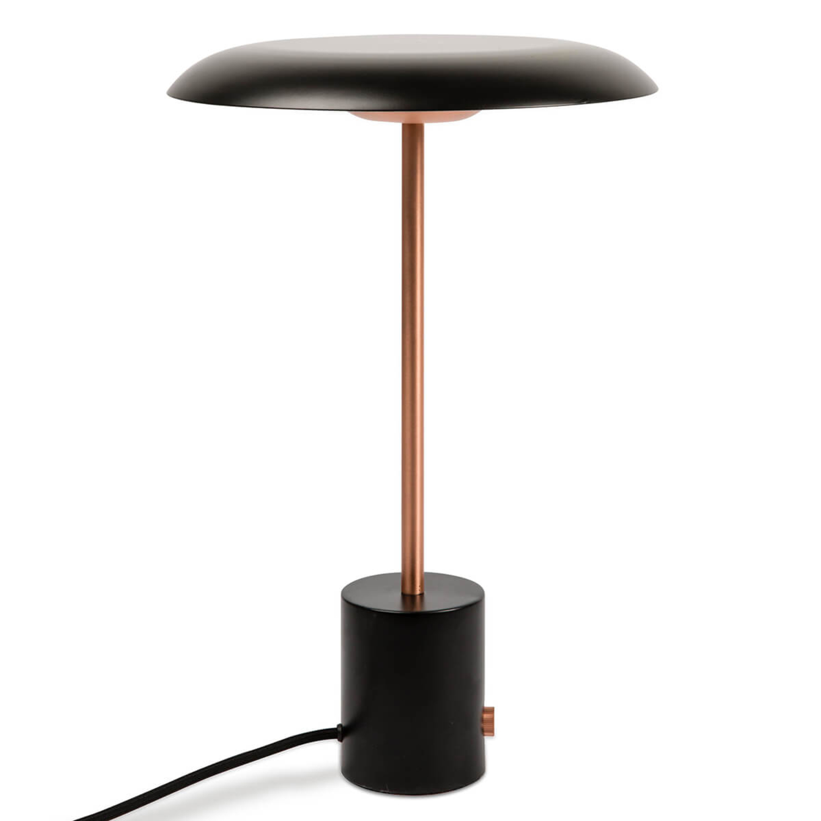 Candeeiro de mesa LED Hoshi com regulador de intensidade, preto-cobre