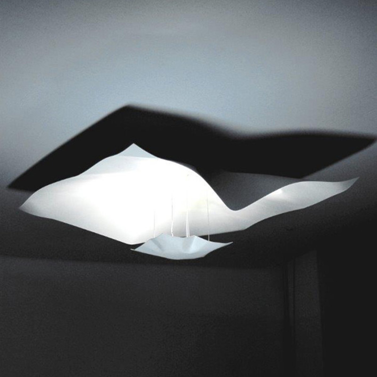 Knikerboker Crash white ceiling light 75 cm, for Living / Dining Room, steel, R7s 117.6 mm, 160 W, energy efficiency: D, L: 75 cm, W: 75 cm