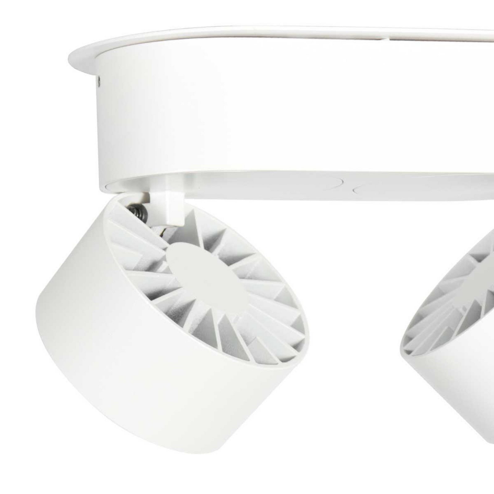 LED ceiling spotlight Fez, white, 2-bulb, metal, swivelling