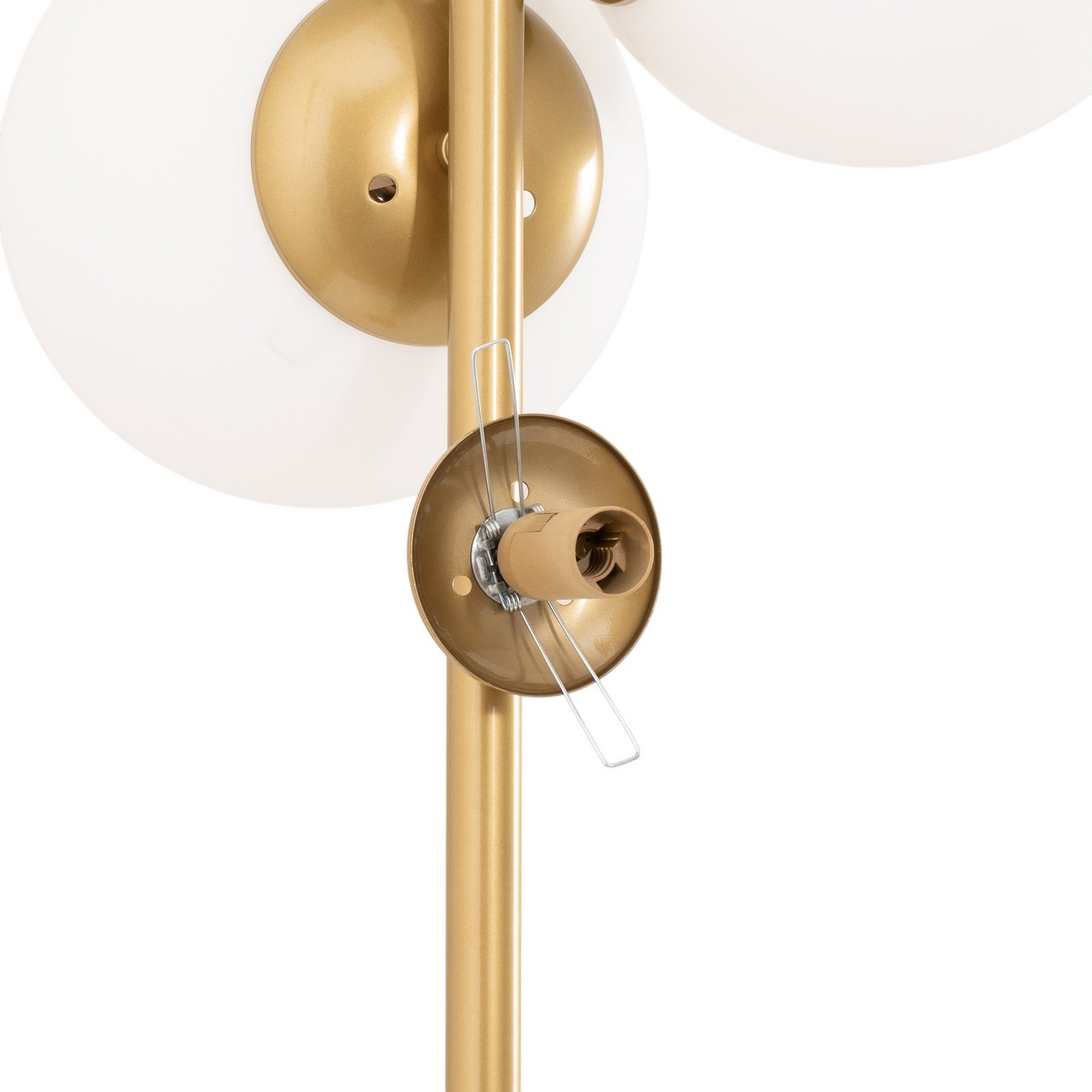 Gulvlampe Fazli, guld, glas/metal, højde 162 cm, E14 Gulvlampe Fazli, guld, glas/metal, højde 162 cm, E14