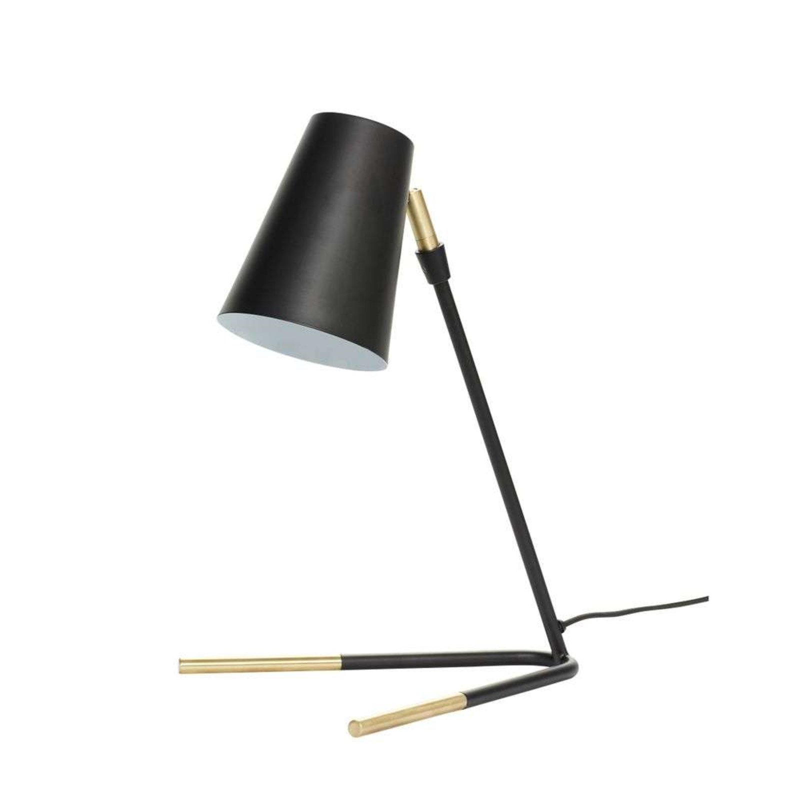 Slant Table Lamp Black/Brass - Hübsch