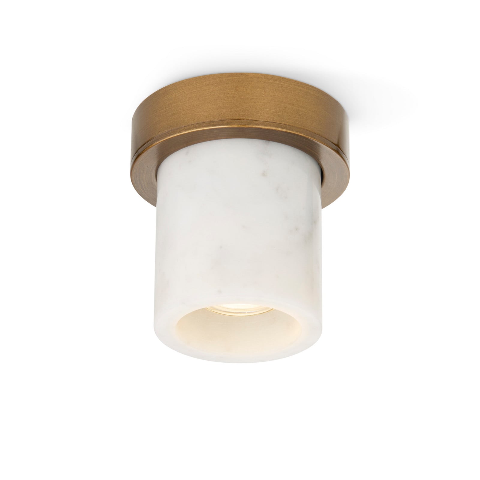 Miss Marble Downlight, Carrara/brunert messing – DESIGN BY US - Bad - Marmor - Med en lyskilde