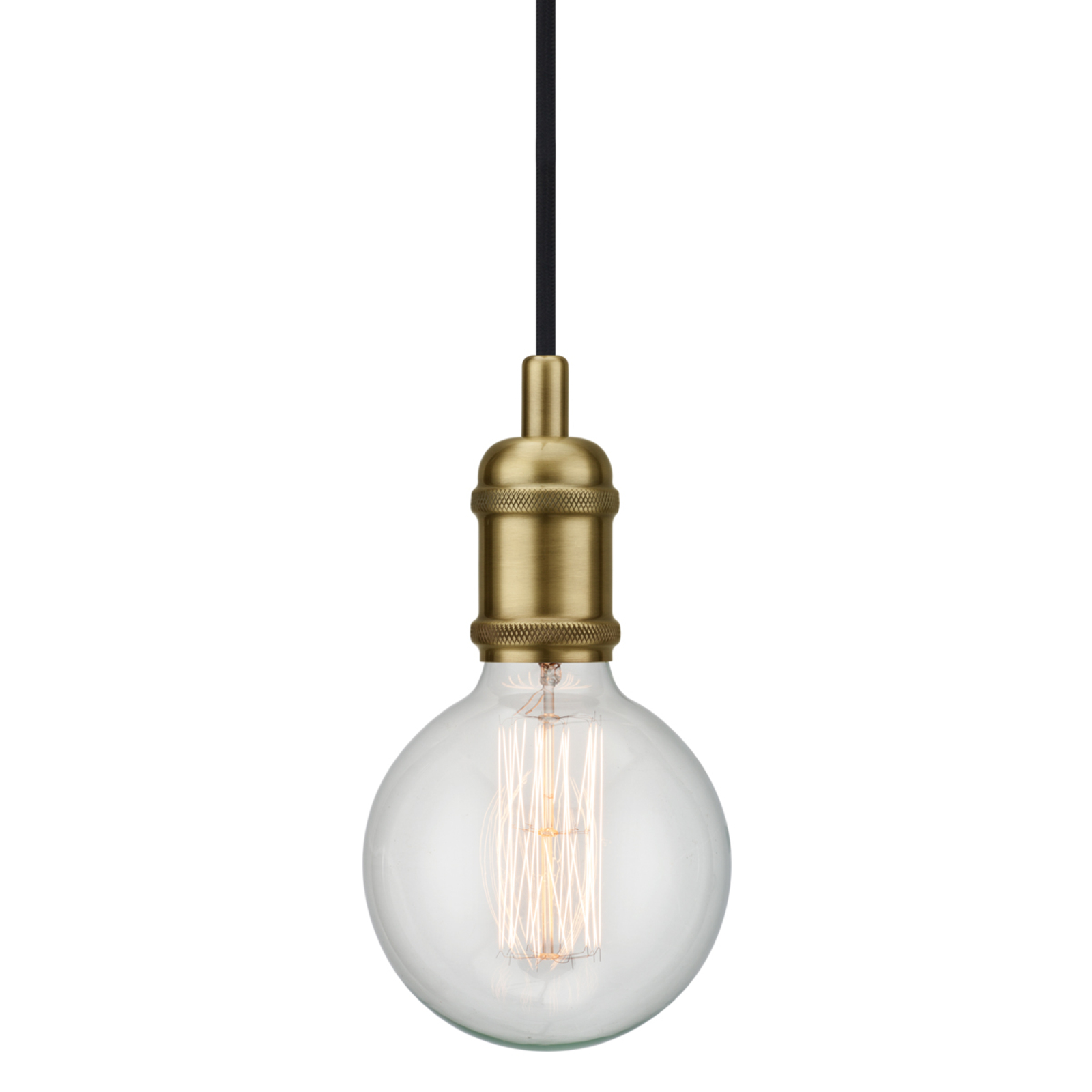 Nordlux Avra – minimalist hanging lamp in brass, for Living / Dining Room, metal, E27, 60 W, energy efficiency: A++, H: 7.5 cm