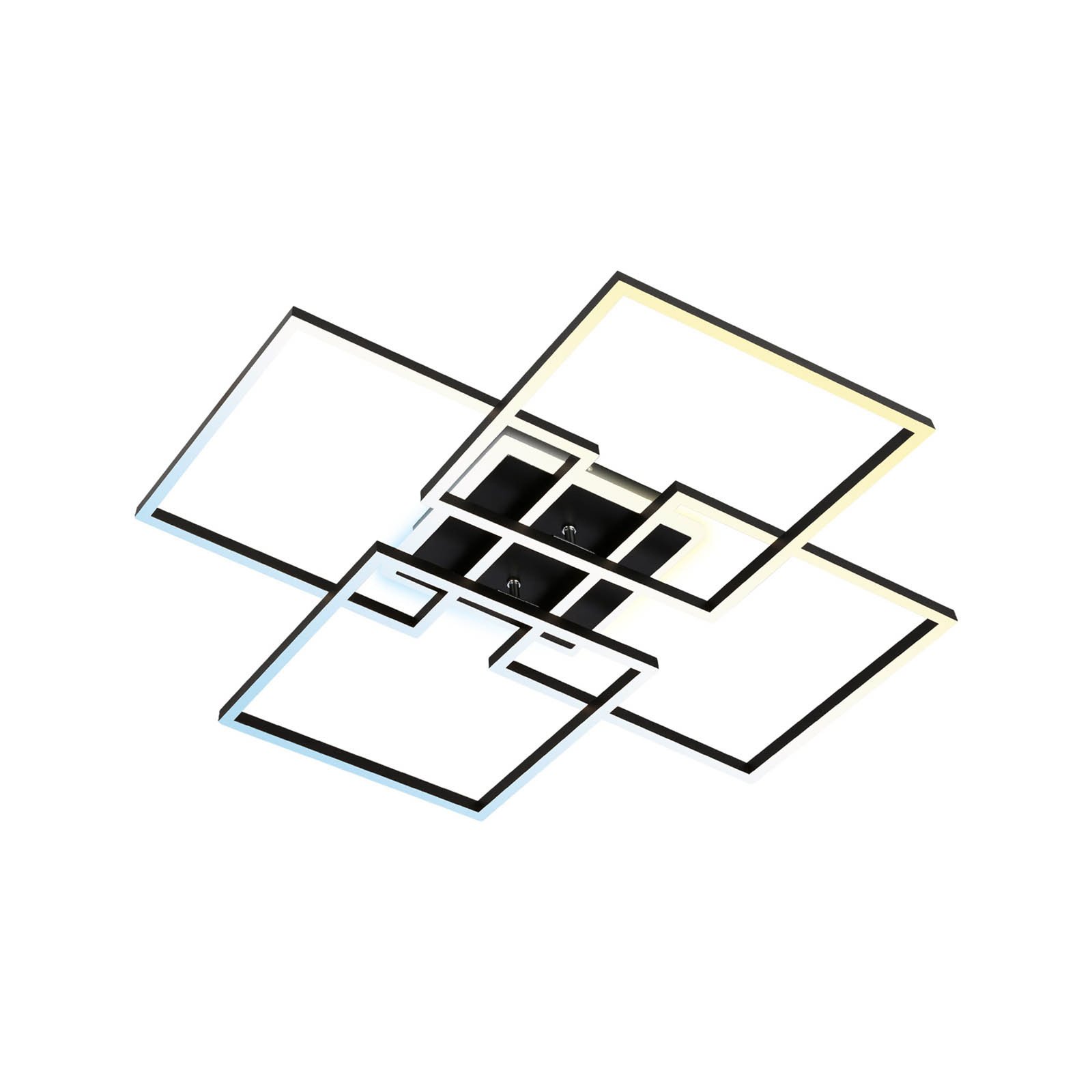 Plafoniera LED Frame S, 72,4x72,4 cm, nero