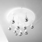 Pioggia ceiling lamp, white, chrome, Ø 40 cm H 32 cm