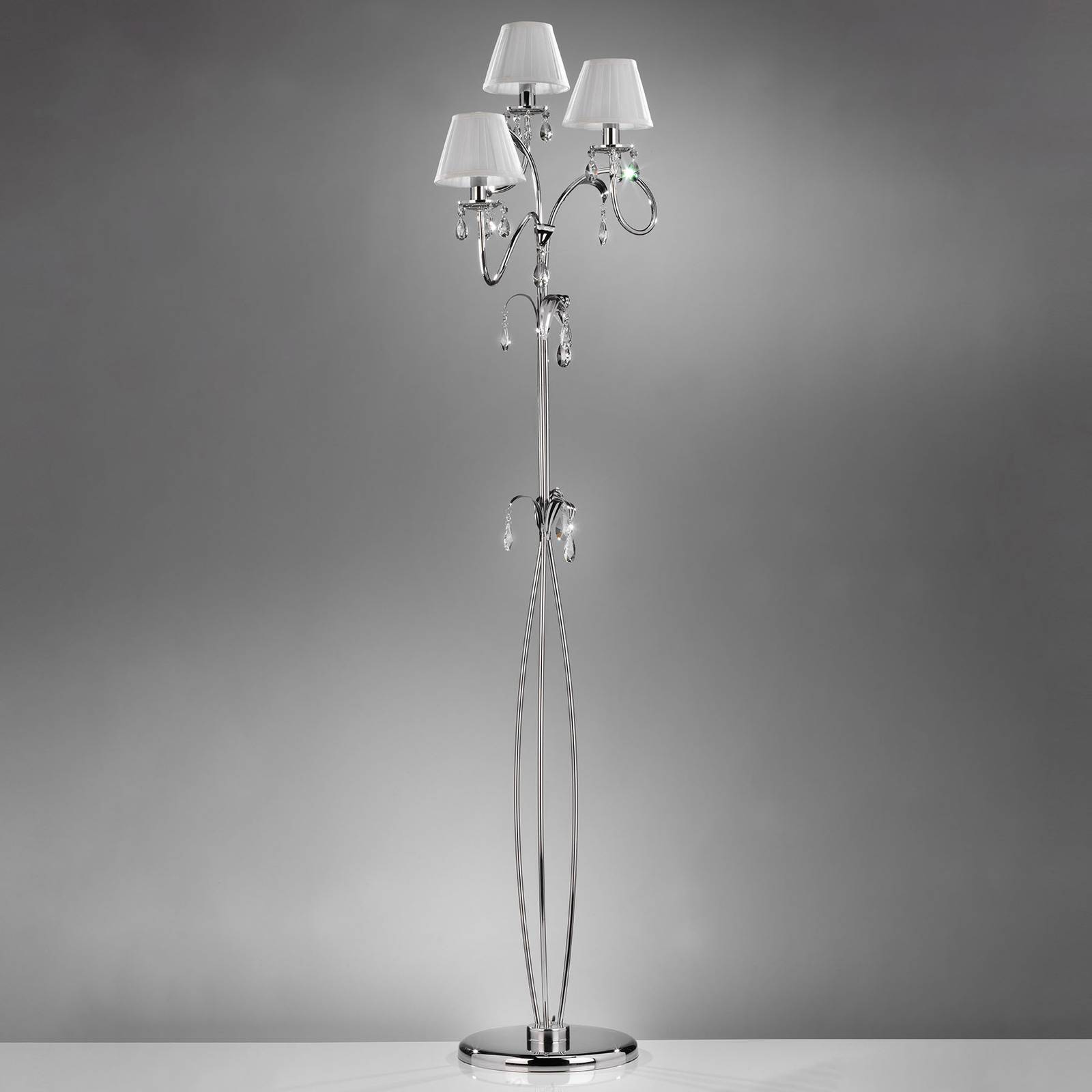Vloerlamp Jacqueline, 3-lamps, wit